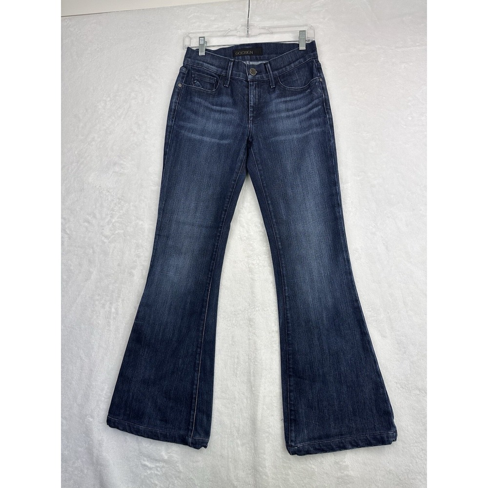Goldsign Womens Blue Jeans 27 Flare Leg Low Rise EUC